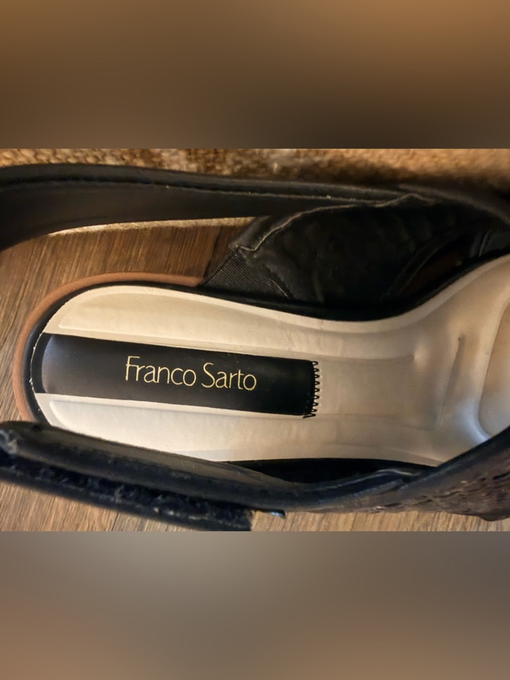 Franco Sarto Black size 7M Silvie Slingback Sandal Woven w adjustable strap. - Picture 3 of 9